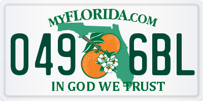 FL license plate 0496BL