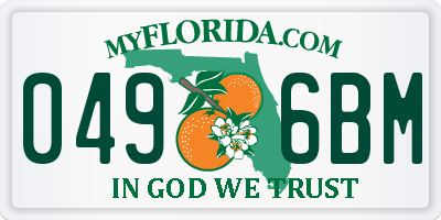 FL license plate 0496BM