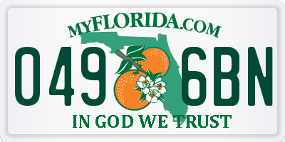 FL license plate 0496BN