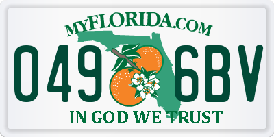 FL license plate 0496BV