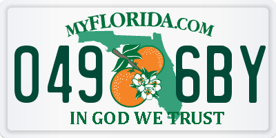 FL license plate 0496BY
