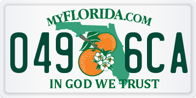 FL license plate 0496CA