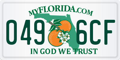 FL license plate 0496CF