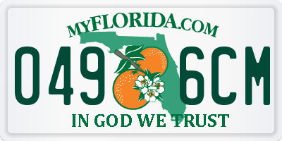 FL license plate 0496CM