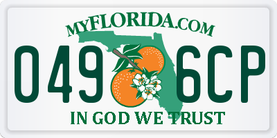 FL license plate 0496CP