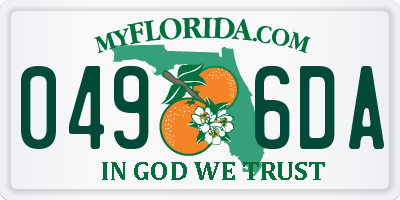 FL license plate 0496DA
