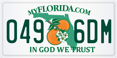 FL license plate 0496DM