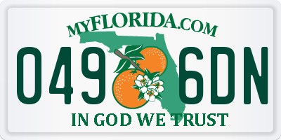 FL license plate 0496DN