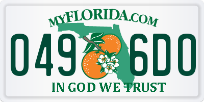 FL license plate 0496DO