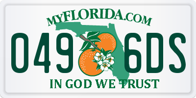 FL license plate 0496DS