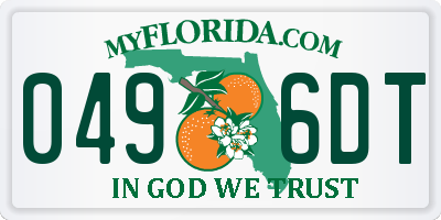 FL license plate 0496DT