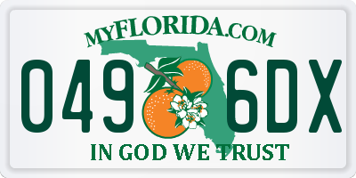 FL license plate 0496DX