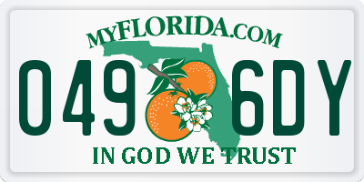 FL license plate 0496DY