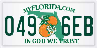 FL license plate 0496EB