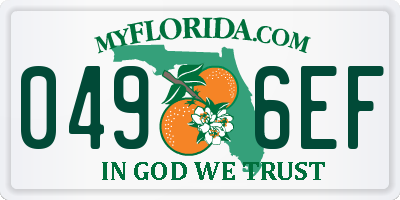 FL license plate 0496EF