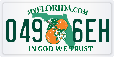 FL license plate 0496EH