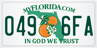 FL license plate 0496FA