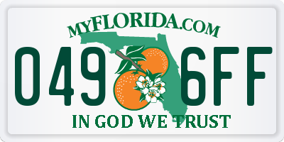 FL license plate 0496FF