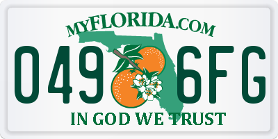 FL license plate 0496FG