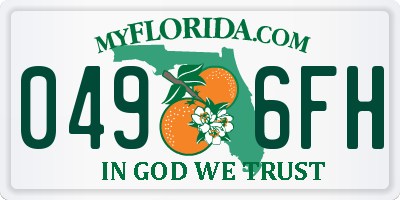 FL license plate 0496FH