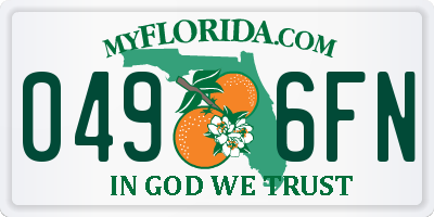 FL license plate 0496FN