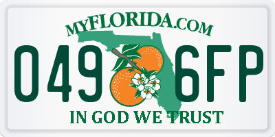 FL license plate 0496FP