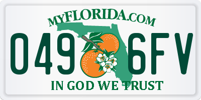 FL license plate 0496FV