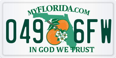 FL license plate 0496FW