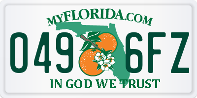 FL license plate 0496FZ