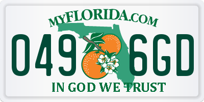FL license plate 0496GD