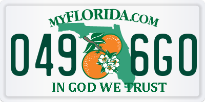 FL license plate 0496GO