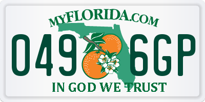 FL license plate 0496GP