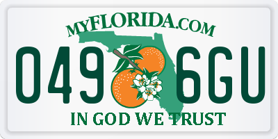 FL license plate 0496GU
