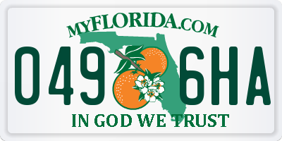 FL license plate 0496HA