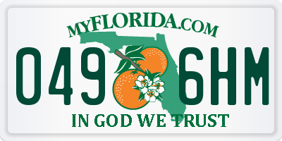 FL license plate 0496HM