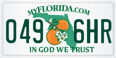 FL license plate 0496HR