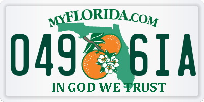 FL license plate 0496IA