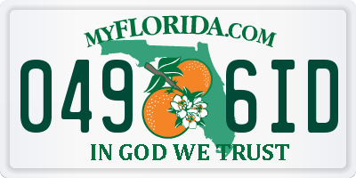 FL license plate 0496ID