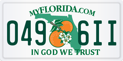 FL license plate 0496II