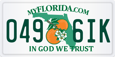 FL license plate 0496IK