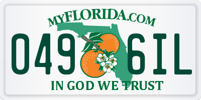 FL license plate 0496IL