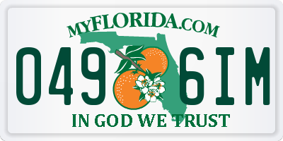 FL license plate 0496IM
