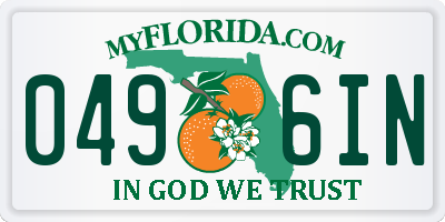 FL license plate 0496IN