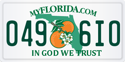 FL license plate 0496IO
