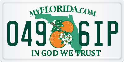 FL license plate 0496IP