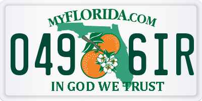 FL license plate 0496IR