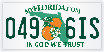 FL license plate 0496IS