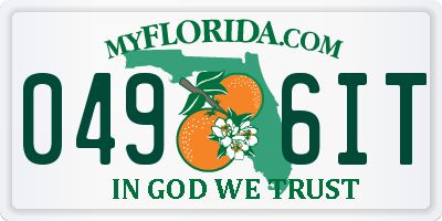 FL license plate 0496IT