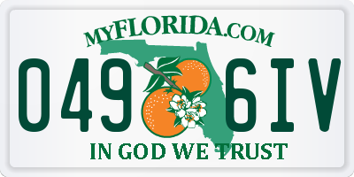 FL license plate 0496IV