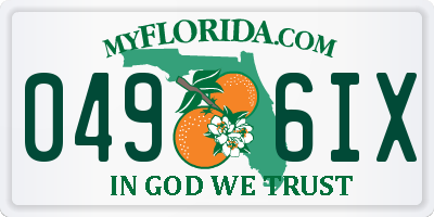 FL license plate 0496IX